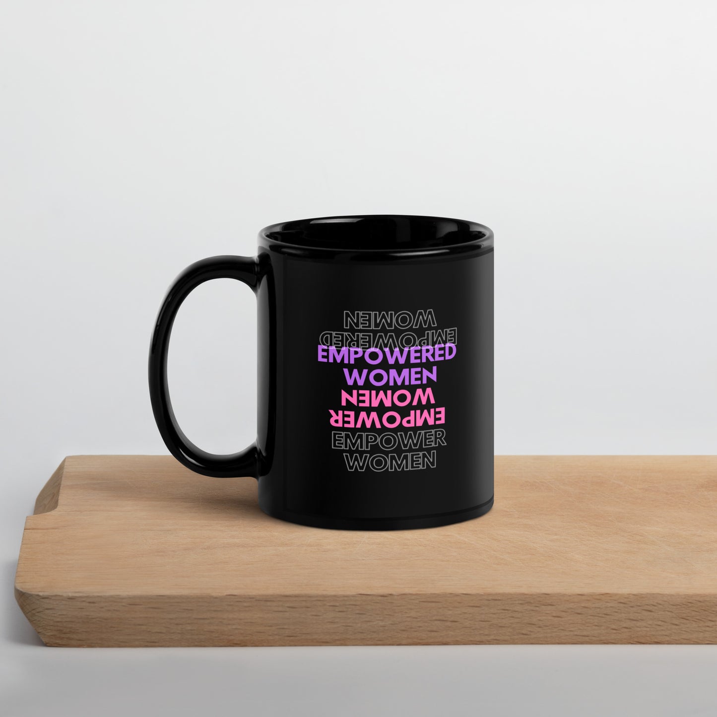 Black Empower Women Glossy Mug